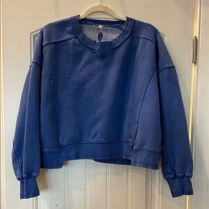 Free People Movement Intercept Blue Crewneck Sweatshirt Size M